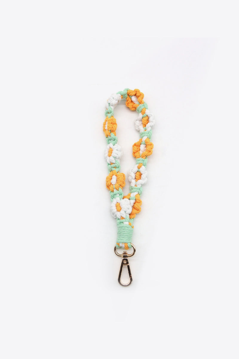 Assorted 4-Piece Macrame Flower Keychain