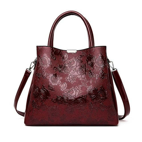 Brand Luxury Handbags Women Bags Designer Rose Print Tote Bag