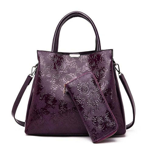 Brand Luxury Handbags Women Bags Designer Rose Print Tote Bag