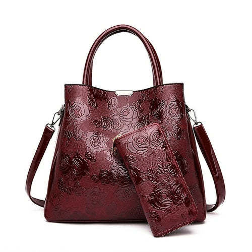 Brand Luxury Handbags Women Bags Designer Rose Print Tote Bag